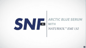 SNF logo and title of video, "Arcitc Blue Serum with NATURSOL3 EMI 132"