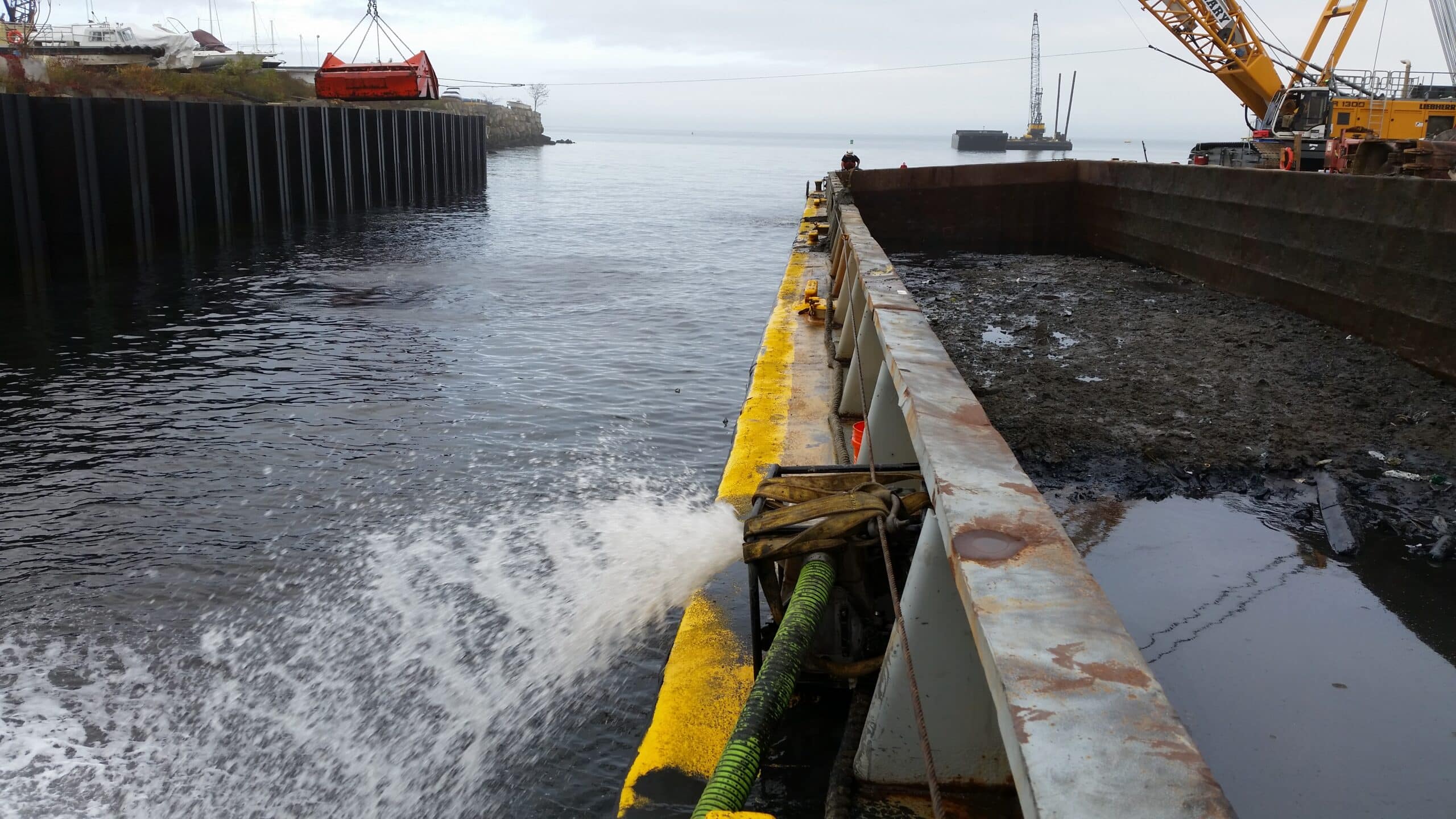 Mechanical Dredging into Scow